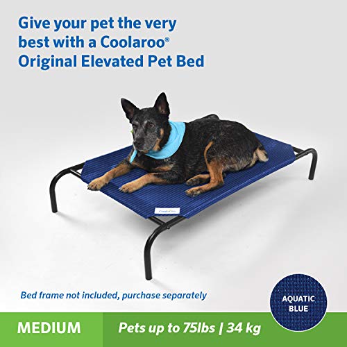 The Original Coolaroo Elevated Pet Bed Replacement Cover (Aquatic Blue / Medium / Medium)