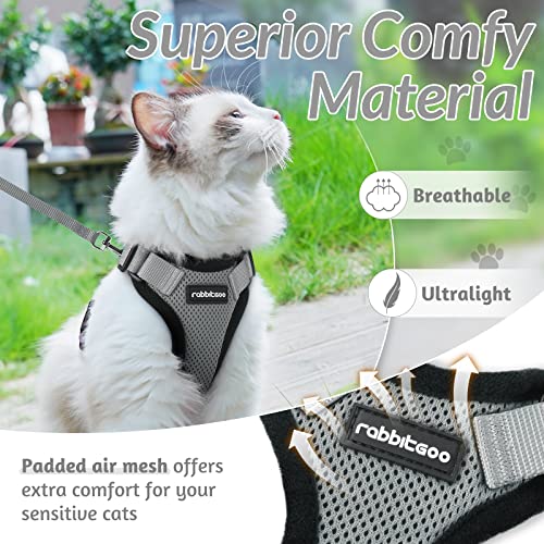 Cat Harness and Leash Set (S / Grey)