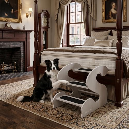 Wood Stairs for Dogs MaplePattern (WhiteMaple GrainPatten / Width16¾", Depth23¼", Height19⅜")