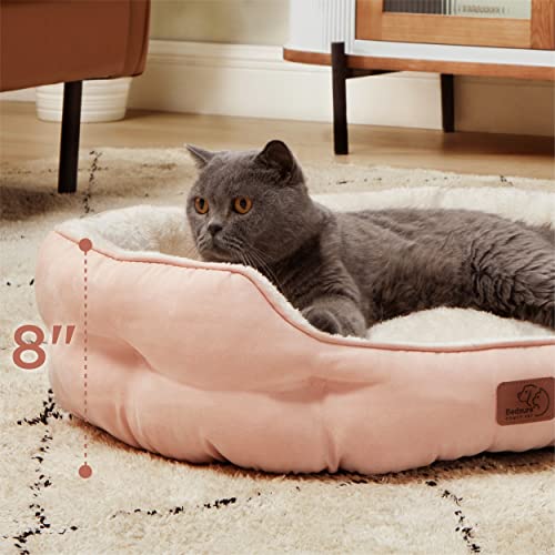 Small Dog Bed Washable (25"L x 21"W x 8"Th / Peach Pink)