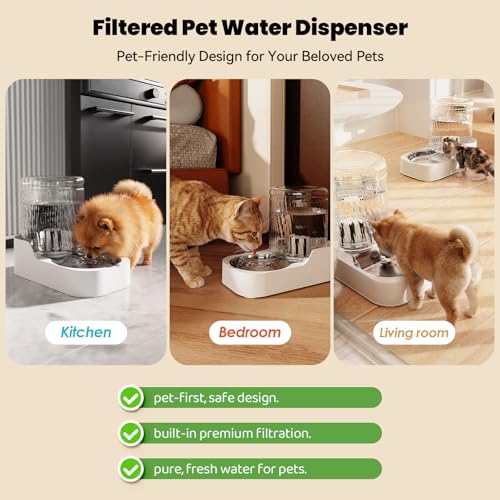 Automatic Cat Water Dispenser with Stainless Steel Bowl