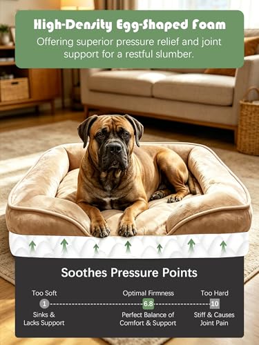 Orthopedic Dog Bed with Sides (53.0"L x 42.0"W x 8.0"Th / Brown)