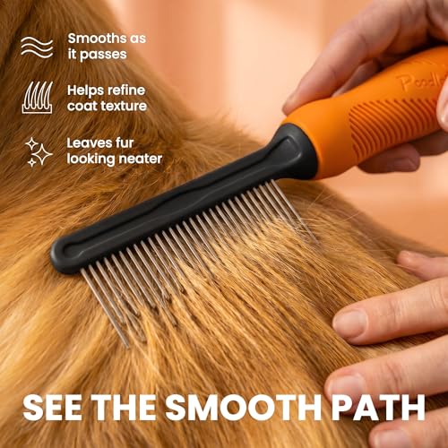 Poodle Grooming Comb (Orange / Detangling Pet Comb)