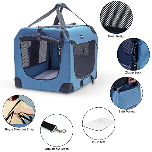 Portable Collapsible Dog Crate (Blue / 24.0"L x 17.0"W x 17.0"H)