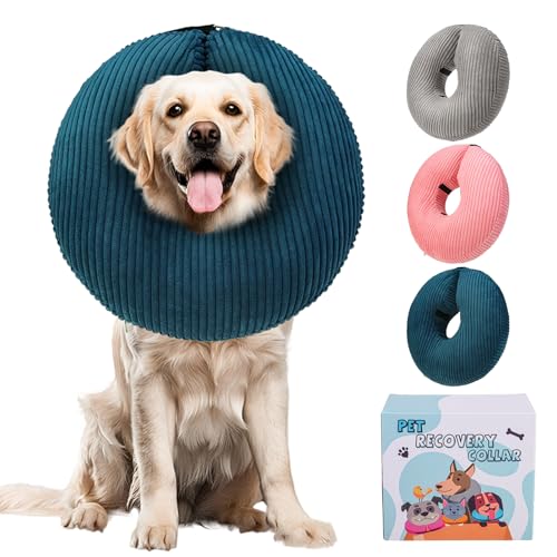 Inflatable Dog Cone Collar (Navy Blue / L(Neck: 16"-18" | Diameter: 19.4"))