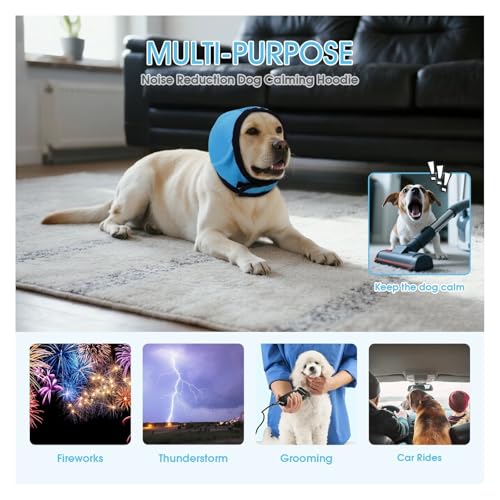 Dog Snood Ear Protectors (Blue / Large(Head Circle:18"-24",Weight:66-94 lb))