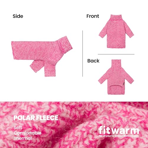 Knitted Turtleneck Dog Sweater (XX-Large / Heather Pink)