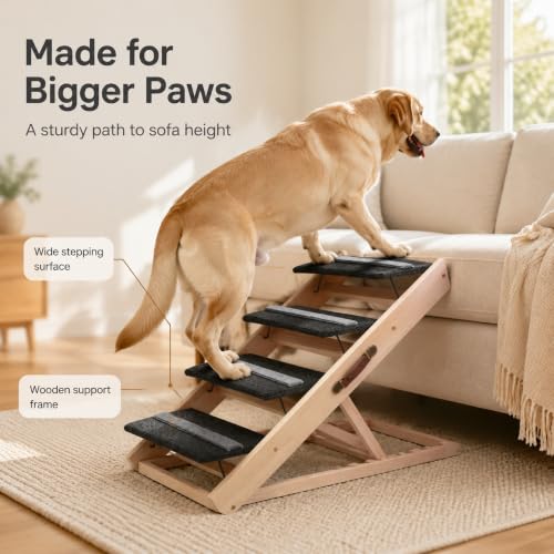 Upgrade 2-in-1 Pet Ramp Dog Stair,Folding Pet Stairs,Portable Dog Ramp for Small&Large Old Animals with Non-Slip Surface,Dog Ramp for Bed,Couch and Car,11.8" to 23.6" Height Adjustable(40×17.7) (40×17.71)