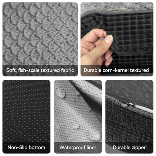 Orthopedic Dog Bed for Large Dogs (Black / 35"l X 25"w X 7.0"th)
