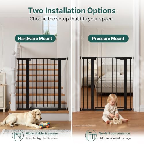 27 36.6 in Wide x 35.5 in High Extra Tall Baby Gate (Black / 27-36.6"W x 35.5"H)