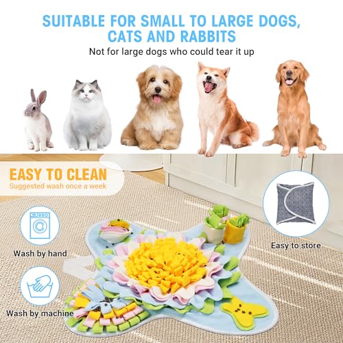 Snuffle Mat for Dogs Interactive Sniff Mat Slow Feeding and Keep Busy Snuffle Toys for Foraging Skill Development Anxiety Relief and Mental Stimulation