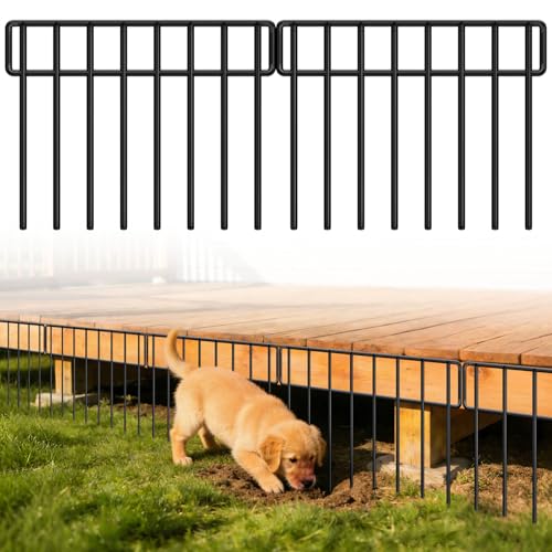 30Ft(L) X 13Inch(H) Animal Barrier Fence - 21 Pack Garden Fence Animal Barrier Garden Border, Rustproof Metal Fencing Panels, No Dig Fence Panels Defense for Dogs, Rabbits, Outdoor Patio (Black | 30 ft(L) X 13 in(H) ,21 pack / Black)