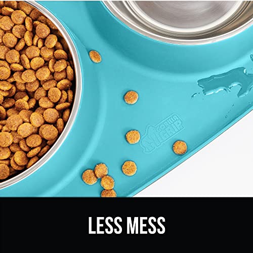 Dog Bowl with Feeding Mat (Turquoise / 3 Cup Bowls)
