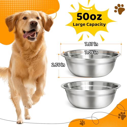 2 Pack 8" Stainless Steel Dog Bowls (2 Pack)