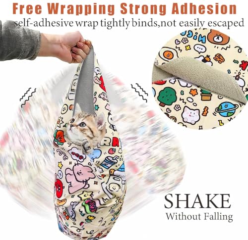 27.6‘’ Cat Grooming Wrap for Cutting Nails (L-27.6'' / Doodle)
