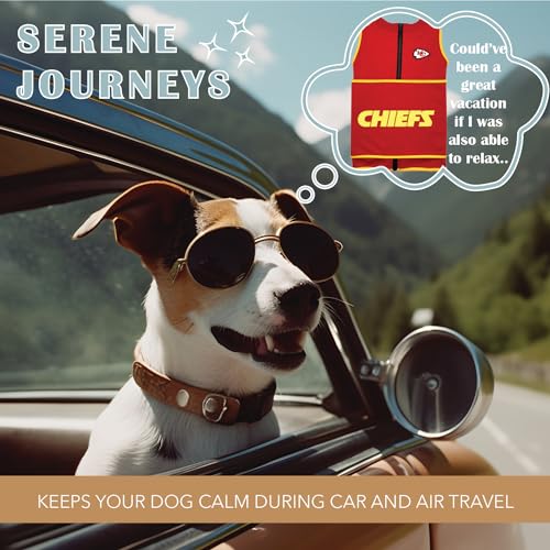 NFL Kansas City Chiefs Dog Anxiety Shirt Calming Soothing Solution Vest (Kansas City Chiefs / Medium)