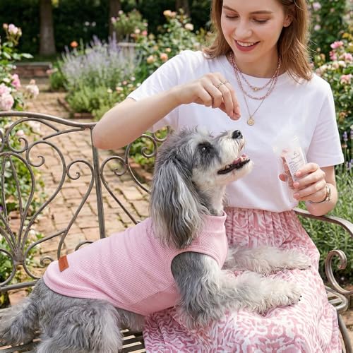 3Pack Dog Shirts Lightweight Waffle Dog Shirt for Small DogsSleeveless Dog Shirt for Small Medium Boy Girl Dogs Cozy & Breathable Pet Vest (3XL(Back: 21.7", Chest: 28.3", 40.8-61.7lbs) / Light Purple+Light Pink+Light Grey)