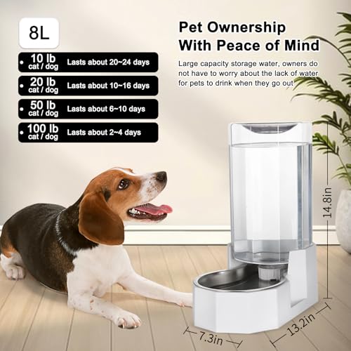 8L Gravity Dog Water Dispenser (White / 8L Without Filter)