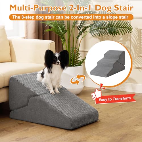 Dog Stairs for Small Dogs 16’’ H (Grey / Standard 15.5''x25.8''x16'')