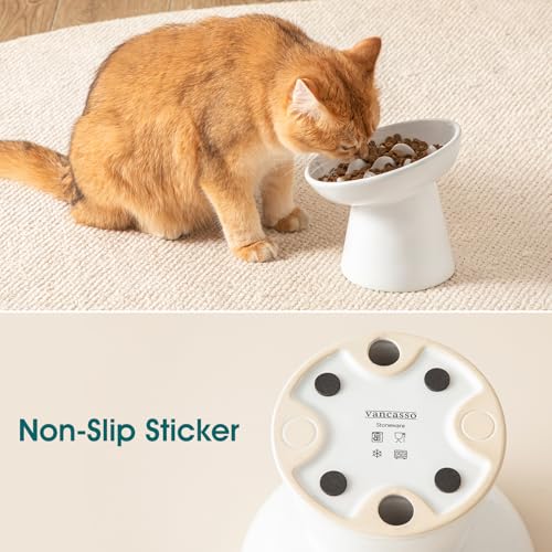 Ceramic Slow Feeder Cat Bowl (White)