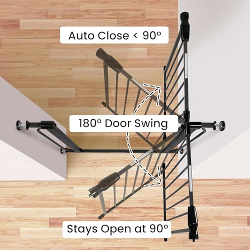 Easy Walk Thru Baby Safety Gate (36-inch Tall, Graphite)