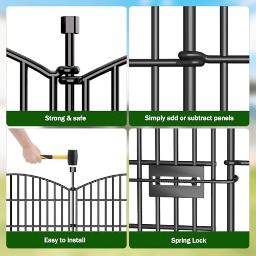 10 Panel No Dig Decorative Garden Fence with Gate 24" H x 20'L Dog Barrier (24 in(H) X 20 ft(L))