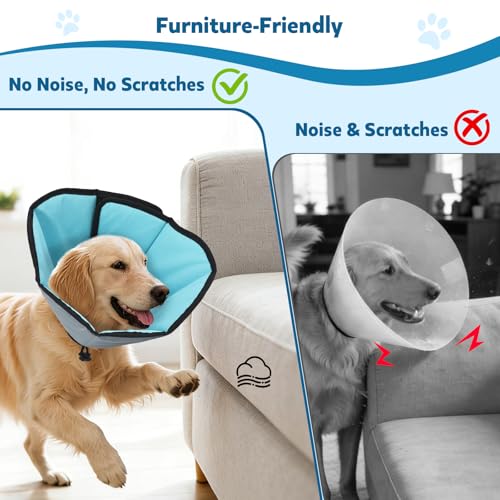 Soft Dog Cone Collar After Surgery (Blue / XL(Neck:13.8"-18.6"/Depth:10.8"))
