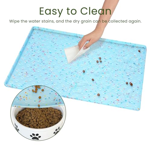 Dog Food Mat Anti (18"L x 12"W / Donut-Blue)
