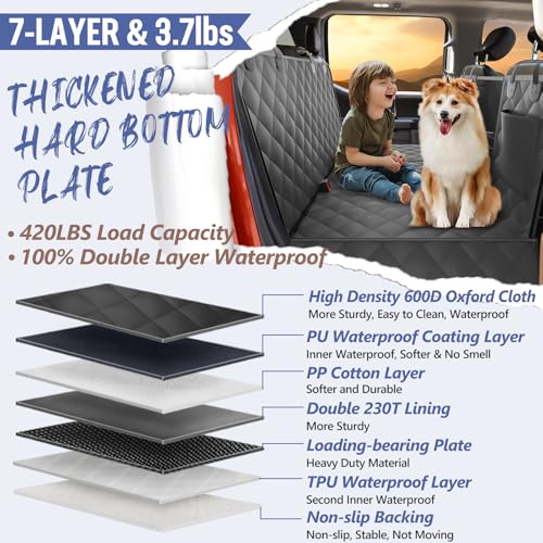 Dog Truck Seat Cover for Back Seat (XL - For Full Size Truck / Full Size SUV / Black)