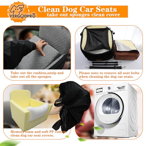 Dog Car Seat for Small Medium Dogs (Black outside Brown inside)
