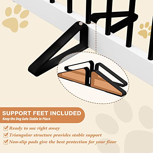 Freestanding Pet Gate for Dogs (24" Height-2 Panel / White & Black)