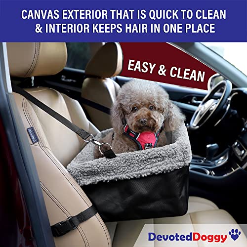 Deluxe Dog Car Seat Fits Pets up to 15lbs (Black-Grey)