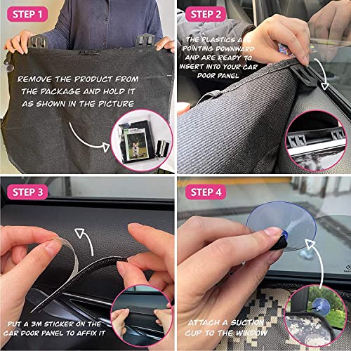 2PCS Car Door Protector for Dogs Pet Car Door Cover (Black)