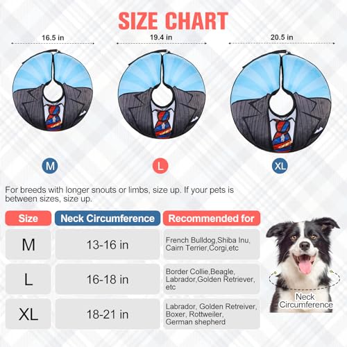 Dog Cone Collar Alternative After Surgery (Black Suit / XL(Neck:18"-21"))
