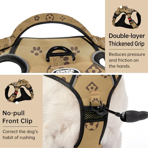 No Pull Dog Harness for Small Dogs (Light Brown / Small)