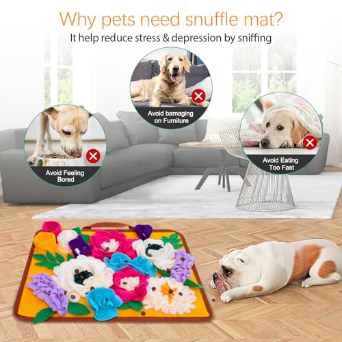 Snuffle Mat for Dogs Pet Treats Feeding Mat for Small (Orange)