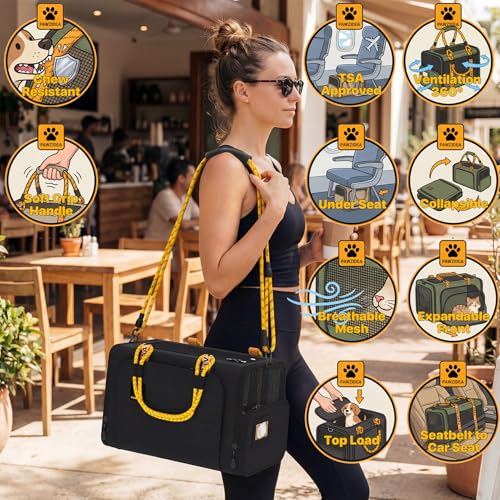Expandable Pet Carrier for Small Cats & Dogs (18.0"L x 11.0"W x 11.0"H / Black Warrior)