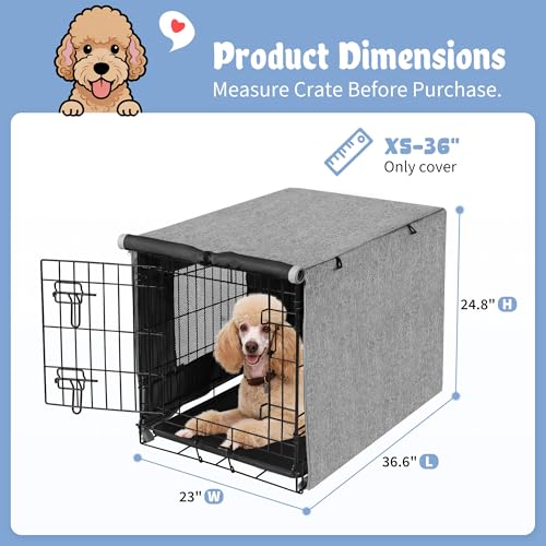 Dog Crate Cover (36.6"L x 23.0"W x 24.8"H / Grey)