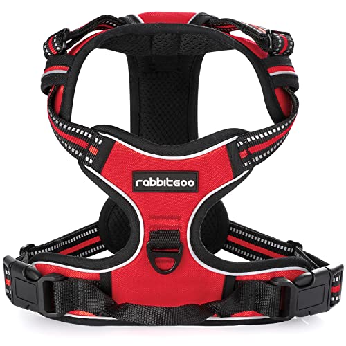 Dog Harness No Pull for Large Dogs with 2 Leash Clips (X-Large / Red)