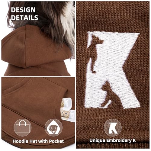 Dog Hoodie & Cat Sweater (5XL-(50~77lb) | Chest(~35") / Brown)