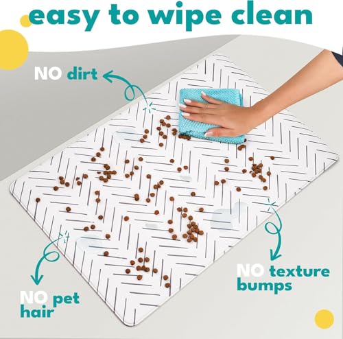 Dog Mat for Food and Water (12"L x 18"W / Mud Cloth)