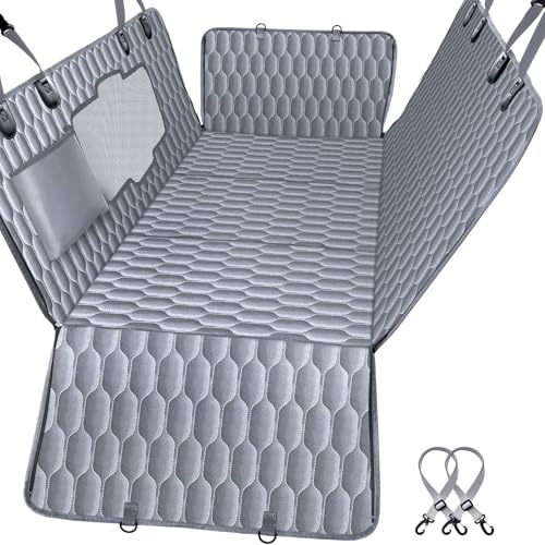 L Back Seat Extender for Dogs (Grey / L Pickup Truck/Cars / Mid-Size SUV)