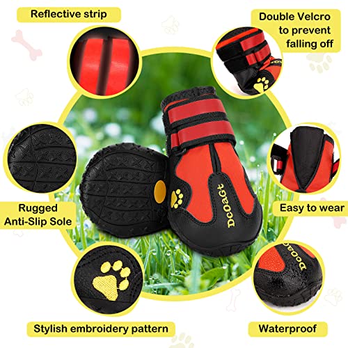 Dog Shoes Large Size Dogs XXL (Red / Size 9:for paw width 3.2-3.3 inches (Pack of 4))