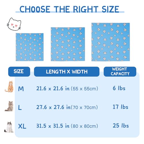 Cat Grooming Wrap for Nail Trimming (L-27.6in ( Weight:＜ 17lbs ) / BlueCat)