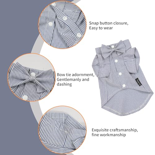 Pet Shirt Clothes for Dogs and Cats (Blue Stripe / X-Small)