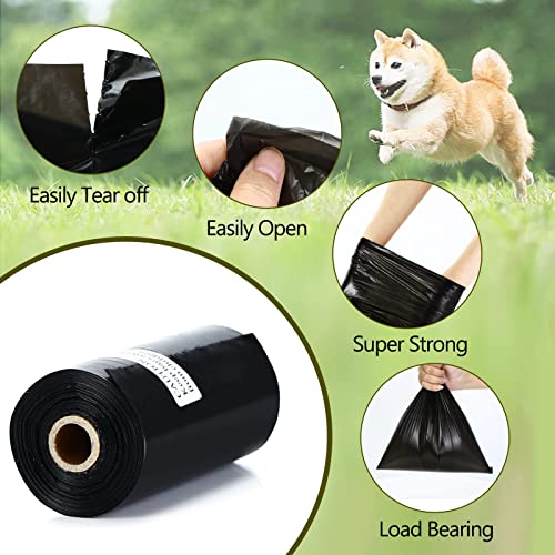 Dog Poop Bags Rolls (Black / 20 Count (Pack of 57))