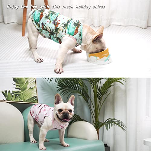 Hawaiian Dog Shirts (Green+Pink / XXX-Large)