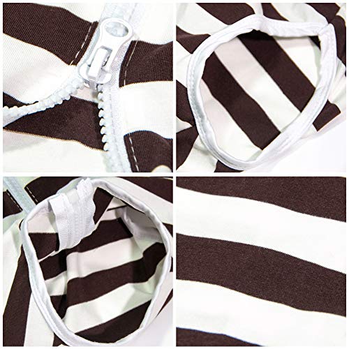Dog’s Recovery Suit Post Surgery Shirt for Female Male Dog (2xl / brown white stripe)