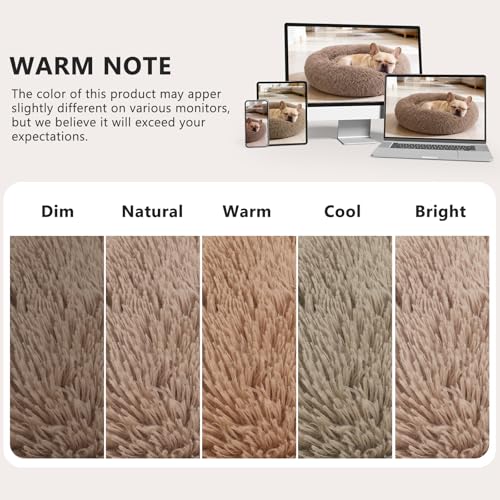 Calming Cat Beds for Indoor Cats (XS(20’’x 20’’) / Brown)