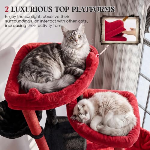 Gothic Cat Tree Tower for Indoor Cats Large Adult (Gothic / XXL)